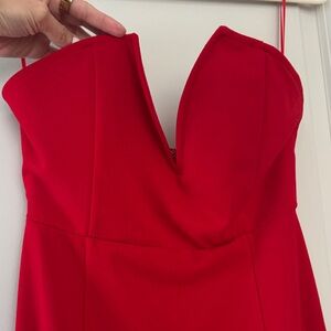 Elegant Red Strapless maxi Dress